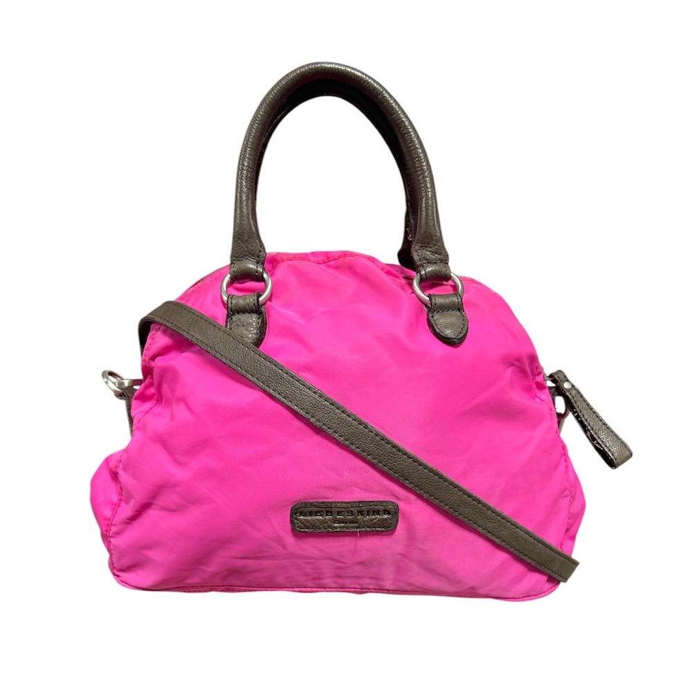 Liebeskind Berlin Satchel Bag Pink Nylon Leather Trim Crossbody Handbag